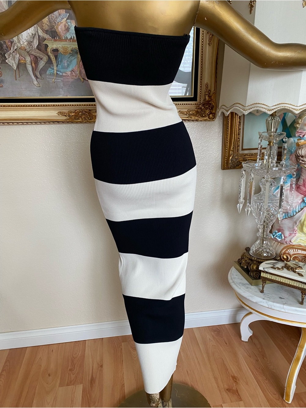 VICI Strapless Striped Bodycon Striped Dress - Picture 3 of 8